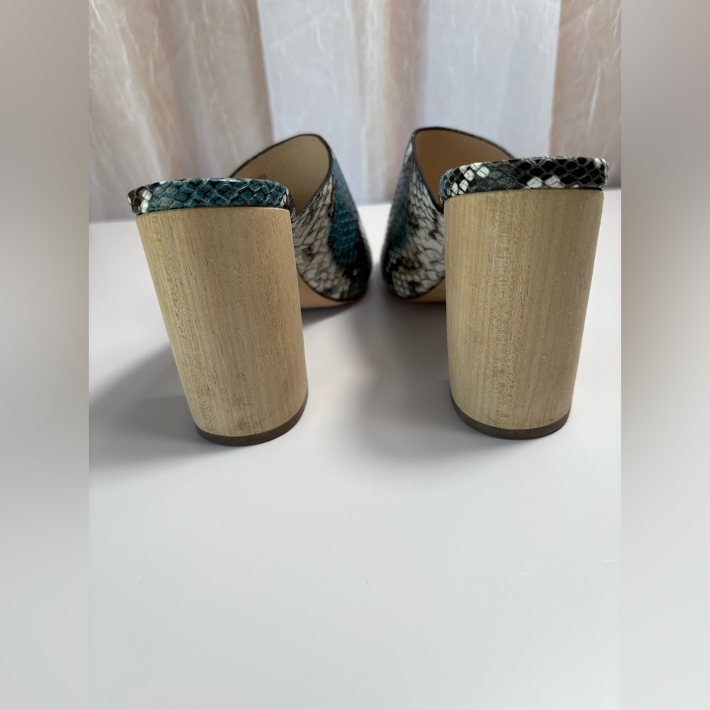 botkier Ross Block Heel-Slide Sandal in Snake Print Leather-Size: 7.5-Preowned - Picture 3 of 7